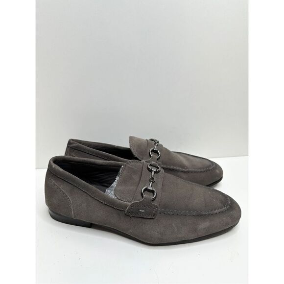 Nordstrom Shoes Mens Size 11 Gray Slip On Leather Loafers Ortholite - Picture 3 of 11